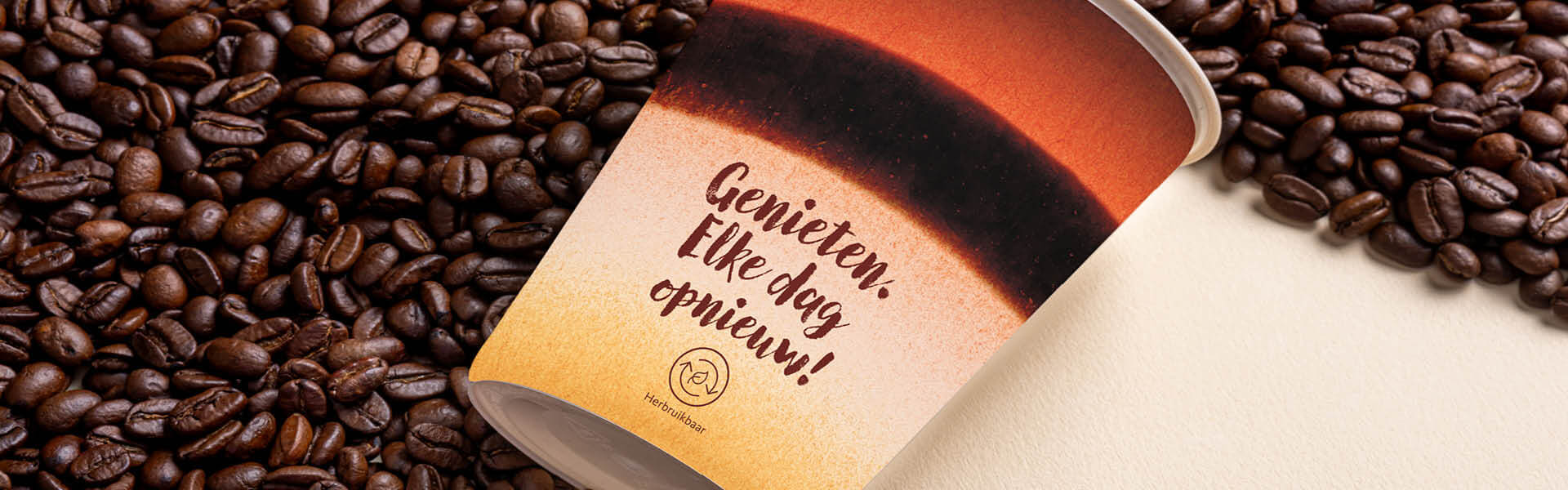 Herbruikbare koffiebekers banner