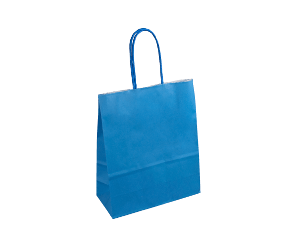 Gebl.Kraft Tas 90gr.18x8x22 Blauw+Koord