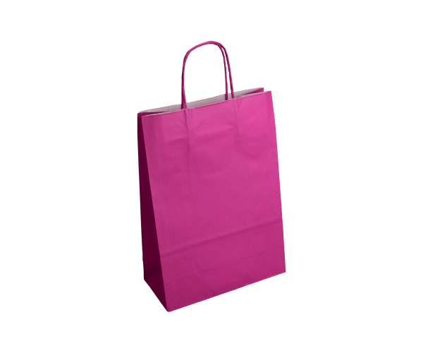 Gebl.Kraft Tas 90gr.18x8x22 Fuchsia+Koord