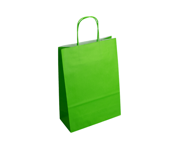Gebl.Kraft Tas 90gr.18x8x22 Limegroen+Koord