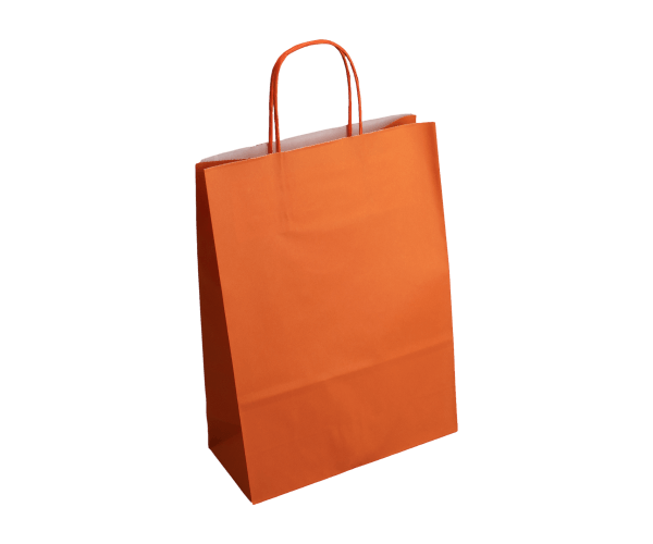 Gebl.Kraft Tas 100gr.22x10x31 Oranje+Koord