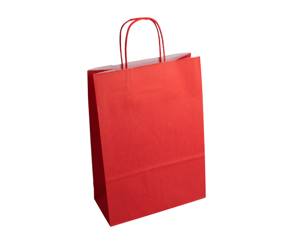 Gebl.Kraft Tas 100gr.22x10x31 Rood+Koord