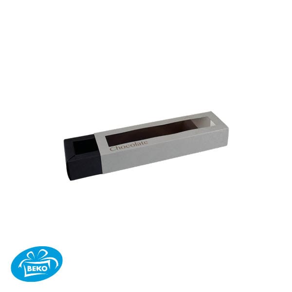 Chocoladedoos Natura 5v 17,5x3,4x3cm Zwart Grijs Chocolate