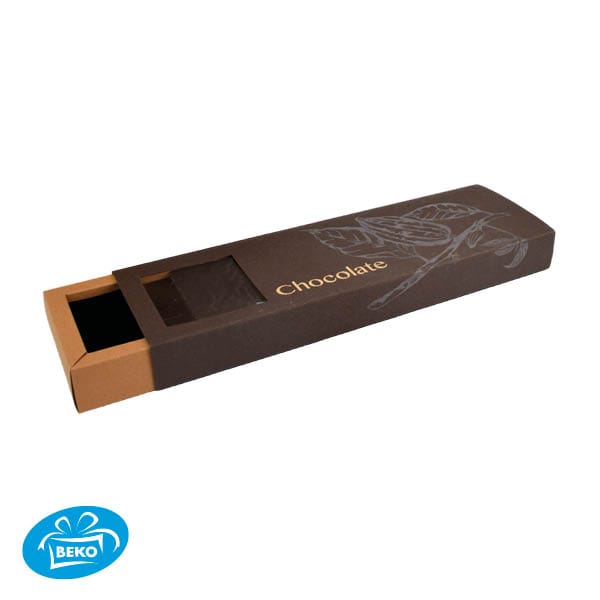 Chocoladedoos Natura 16v 28x7x3cm Bruin Beige Chocolate
