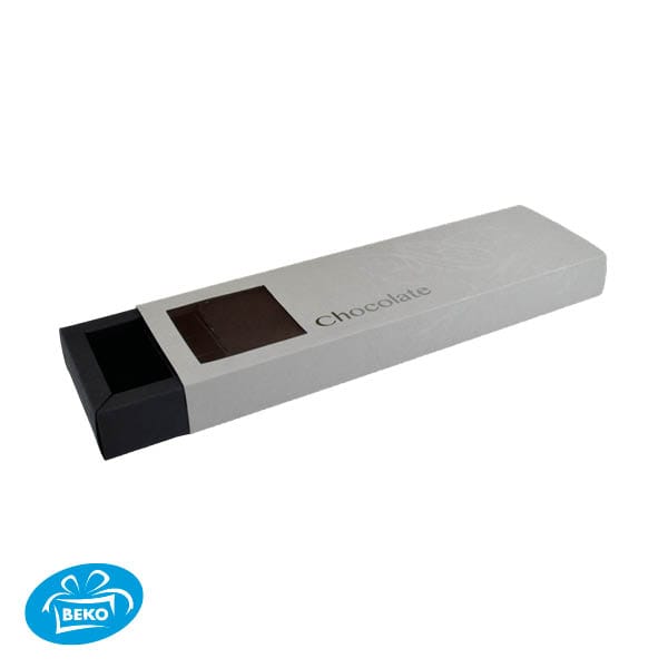 Chocoladedoos Natura 16v 28x7x3cm Zwart Grijs Chocolate