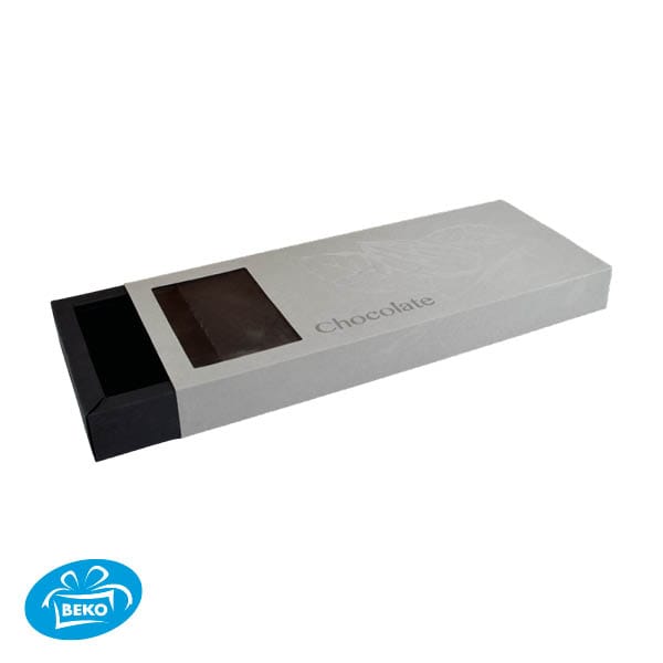 Chocoladedoos Natura 24v 28x10,4x3cm Zwart Grijs Chocolate