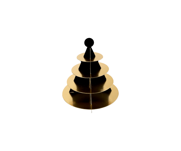 Etagère Ø16cm h=18,5cm Zwart/Zilver/Goud