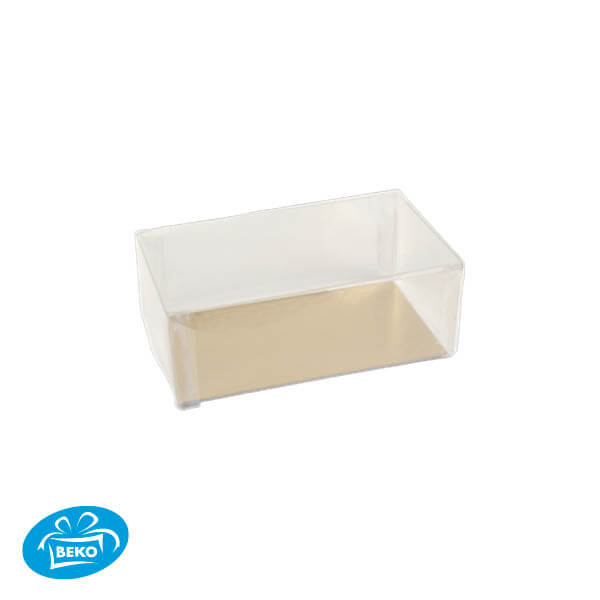 Luxe transparante doos 12,5x7x5 Incl.Goud Zwart karton
