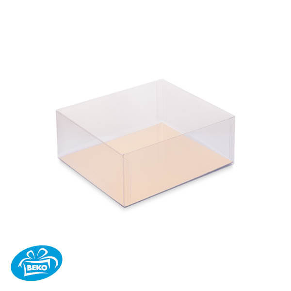 Luxe transparante doos 12,3x15,3x5,4 Incl.Goud Zwart karton