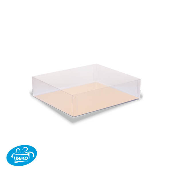 Luxe transparante doos 13x9x3,5 Incl.Goud Zwart karton