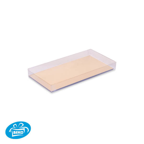 Luxe transparante doos 15,8x7,8x1,5 Incl.Goud Zwart karton
