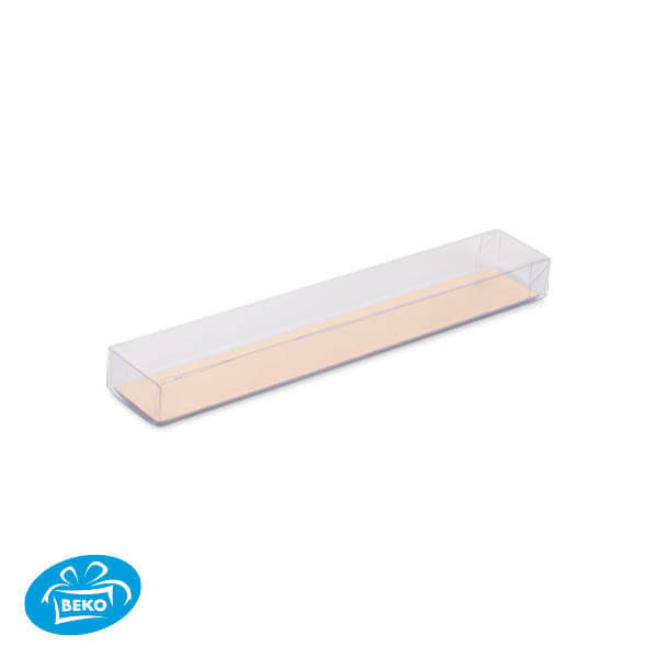 Luxe transparante doos 18x3x1,8 Incl.Goud Zwart karton
