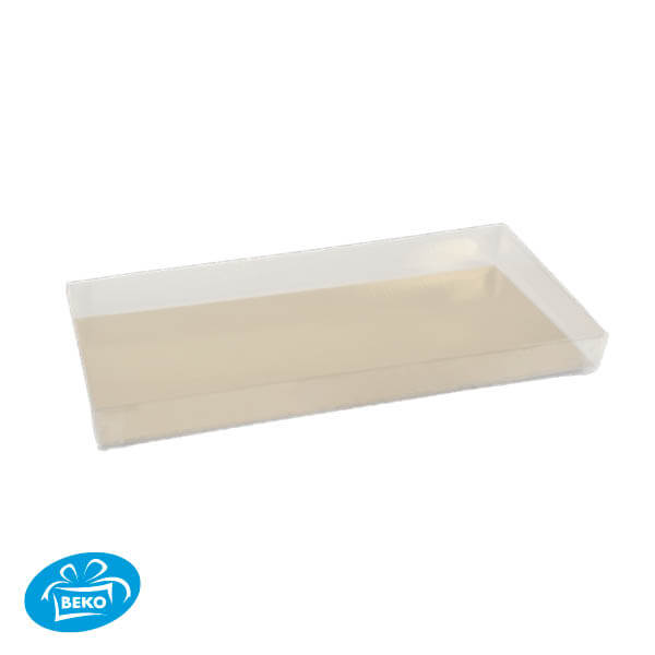 Luxe transparante doos 21x10x2 Incl. Goud Zwart karton