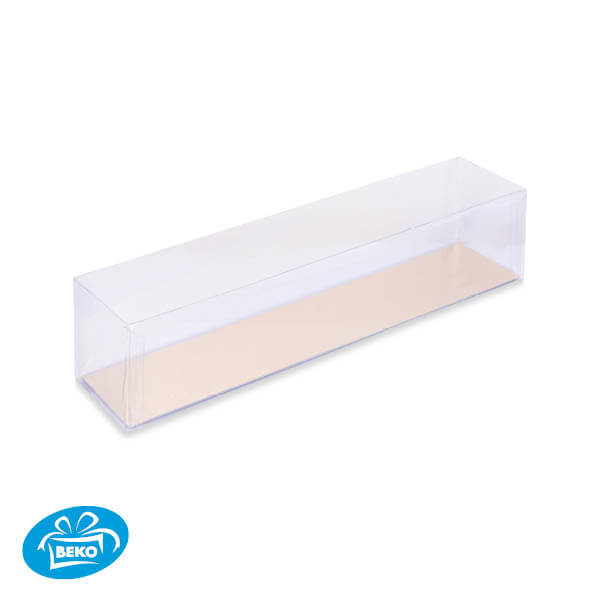 Luxe transparante doos 25x5,5x6 Incl.Goud Zwart karton