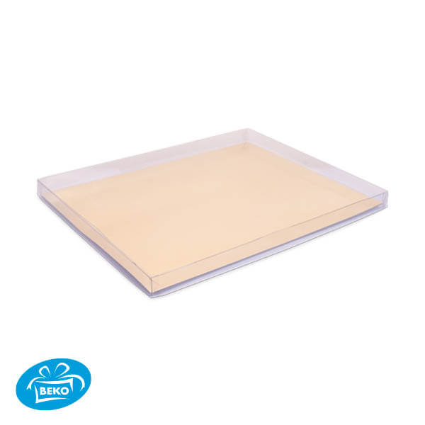 Luxe transparante doos 28x23,5x2 XL Incl.Goudkarton