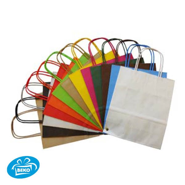 Bruin Kraft Tas 90gr.22x10x31 Blanco (=licht Bruin)+Koord