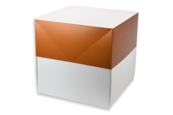 Hoge Taart Doos 30x30x30 Neutr.Brons