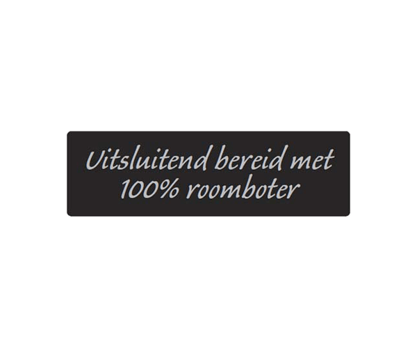 Etiket "Roomboter" (168A) Zwart/Zilver