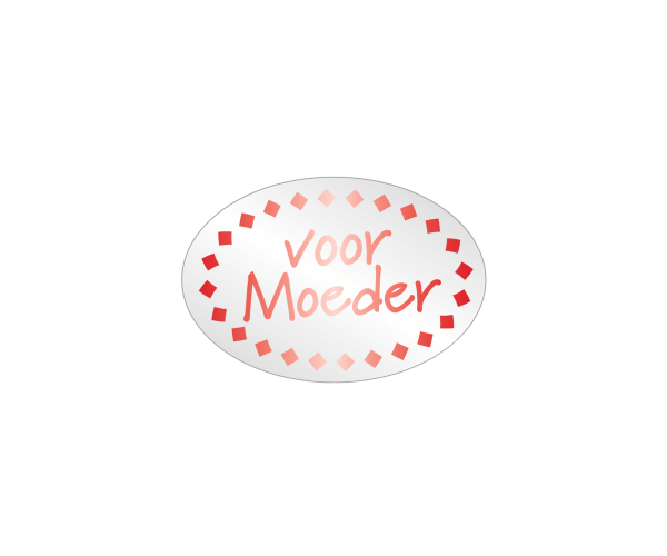 Etiket "Moederdag" (1A-412) zilver/metallic rood