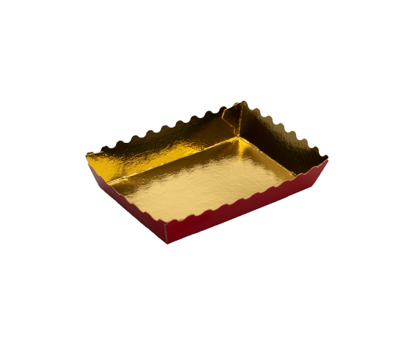 Konische Koekschaal Golf 115(129)x75(89)x25 Rood/Goud