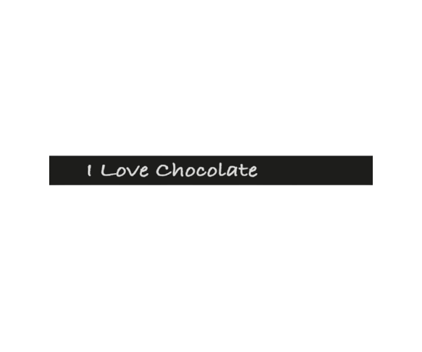 Rol zijdelint 15mm-100mtr I Love Chocolate zwart/zilver