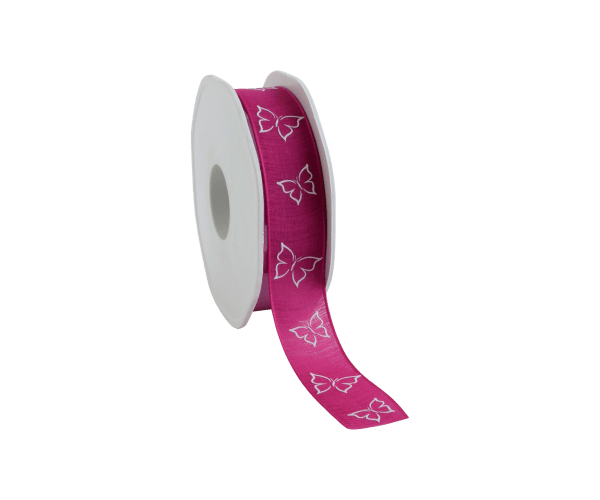 Rol zijdelint 22mm-15mtr Ribbon B'flies Fuchsia (8.029625.52