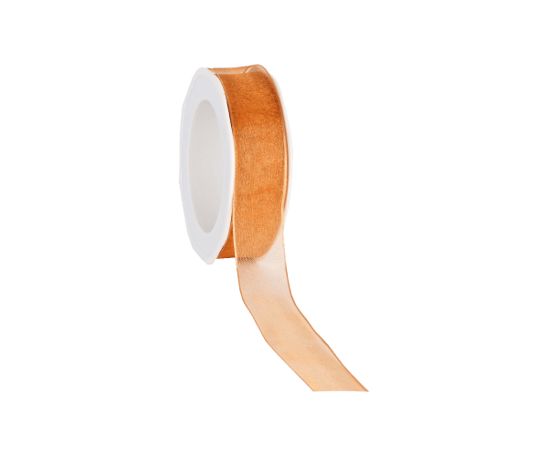 Rol zijdelint 25mm-20mtr Organza Woven Goud (WOWE26.18)