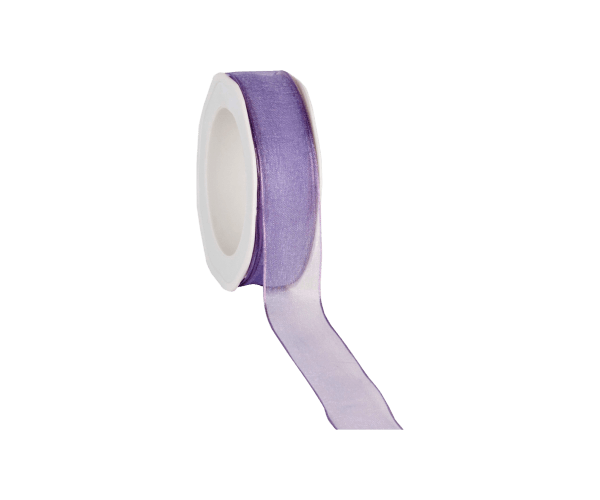 Rol zijdelint 25mm-20mtr Organza Woven Lila (WOWE26.82)