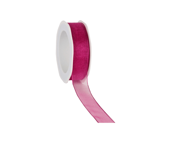 Rol zijdelint 25mm-20mtr Organza Woven C.Roze (WOWE26.55)