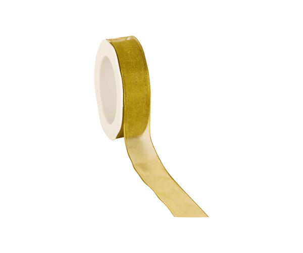 Rol zijdelint 25mm-20mtr Organza Woven L.Groen(WOWE26.24)