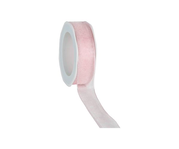 Rol zijdelint 25mm-20mtr Organza Woven z.roze (WOWE26.50)