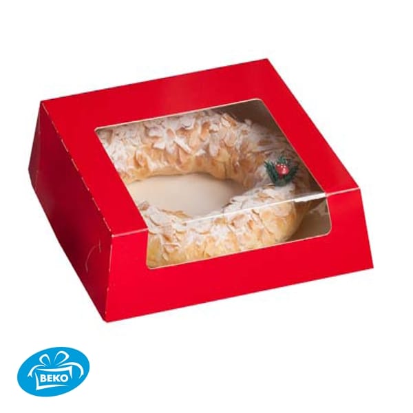 Kerst Krans 22,7x22,7x6 Rood+Zijvenster