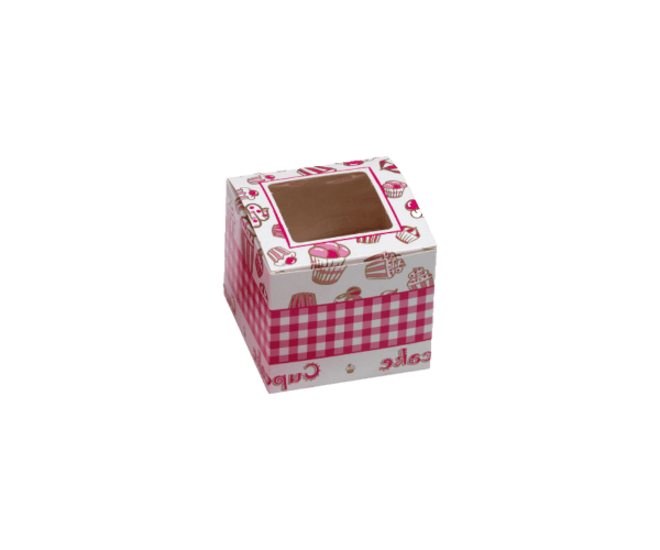 Dess.607 Vensterdoos 9x9x8 cupcake + 1-v interieur