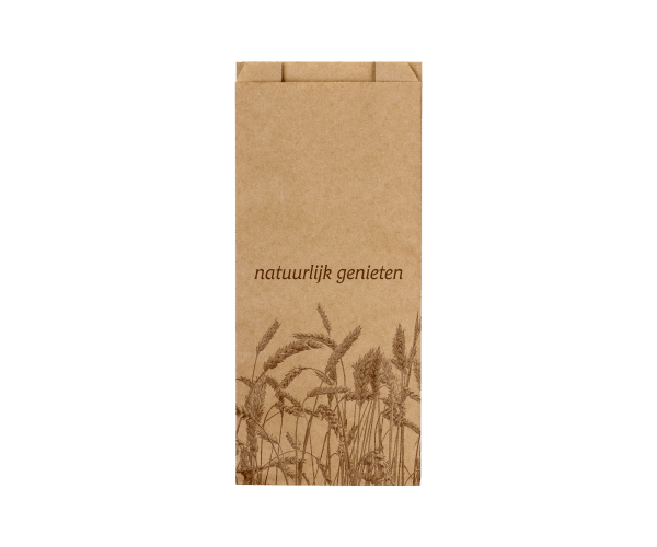 Broodzak 100% recycled 16x10x36 45 gr '"Natuurlijk Genieten"