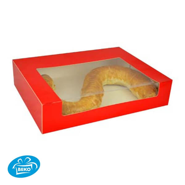 Sint Letterdoos 28x21x6 Rood+Zijvenster+logo