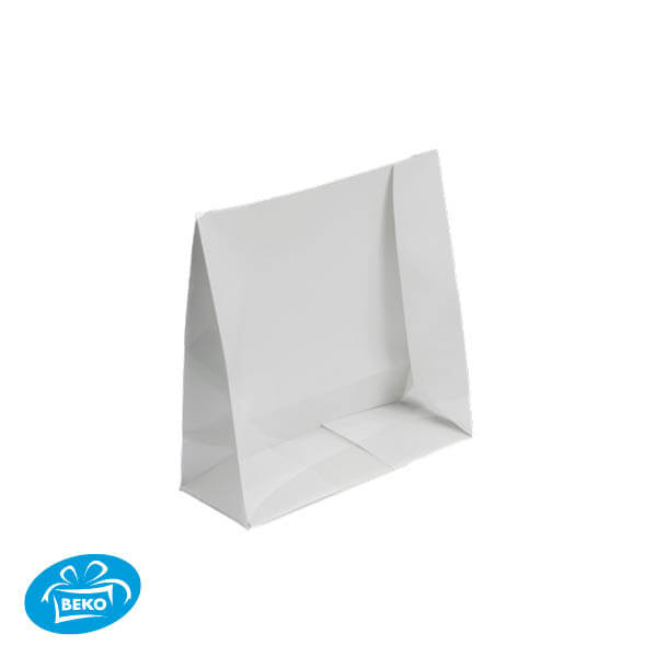 PPET Pochette  Transparant / Wit met plakstrip 130x50x130 mm