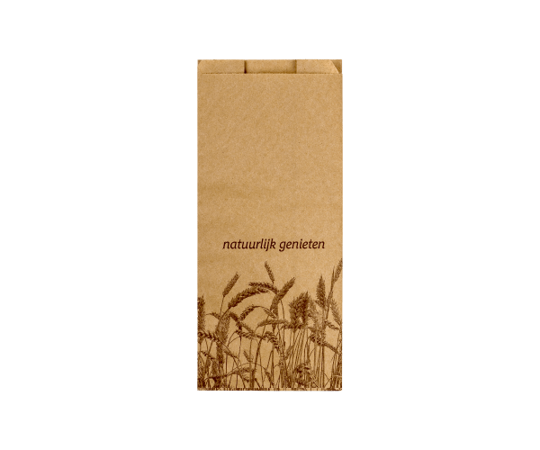 Broodzak 100% recycled 14x7x31 45 gr '"Natuurlijk Genieten"