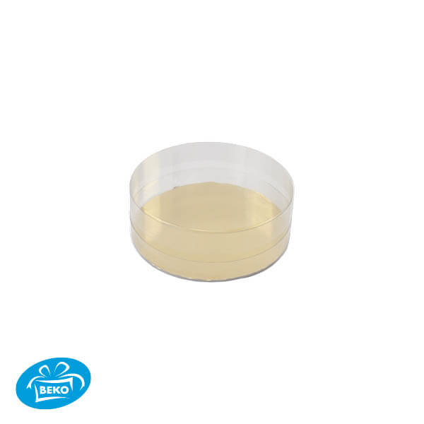 Koker transparant + deksel + inlegkarton Ø9x3cm