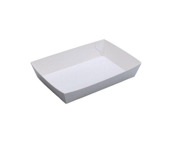 Konische koekschaal 115(129)x75(89)x25 met UV-lak Wit/wit