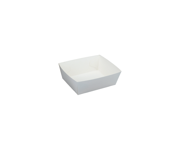 Konische koekschaal 116(133)x91(105)x46 met UV-lak Wit/wit