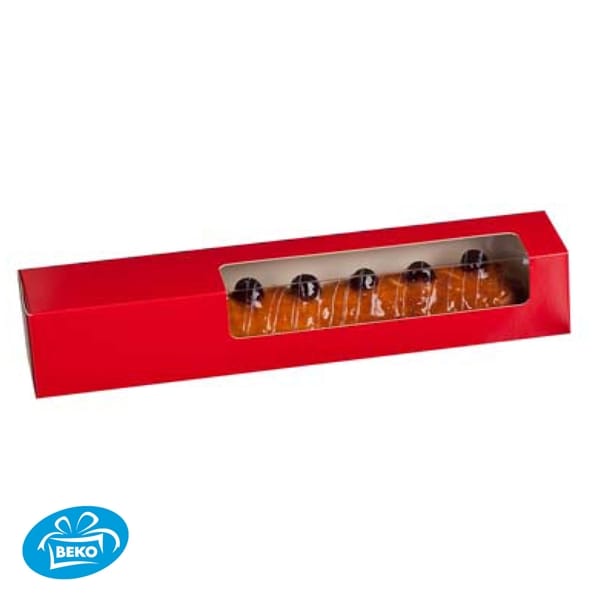 Sint/Kerst Staaf 6x6x32 Rood+Zijvenster