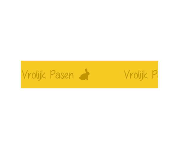 Rol zijdelint 40mm-100m Vrolijk Pasen Geel/Goud (119040)