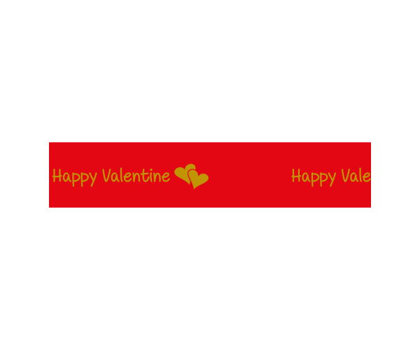 Rol zijdelint 40mm-100m Happy Valentine Rood/Goud (119040)