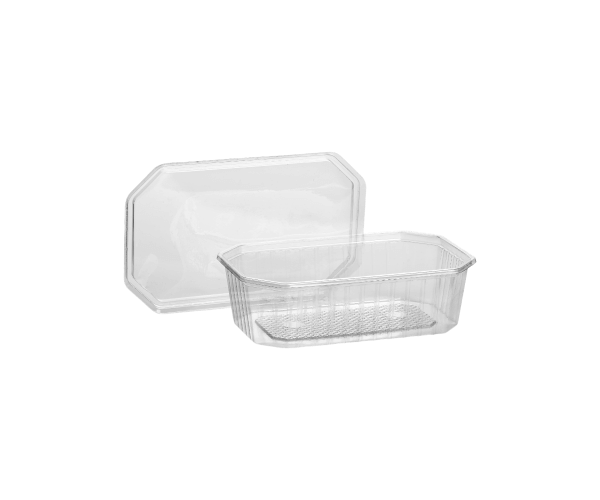 Bak 8-hoekig PP maxi FW serie 185x120x054mm 600cc Transp