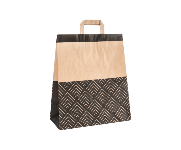 Bruin Kraft Tas 32+18x38 Neutrale print 70gr.