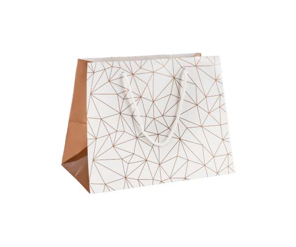Luxe Papieren Draagtas 32x22x25cm brons/wit