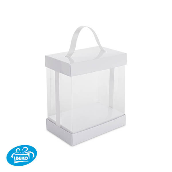 Presentatiebox1 Wit Transp. 15x9x17cm Wit inleg+lint