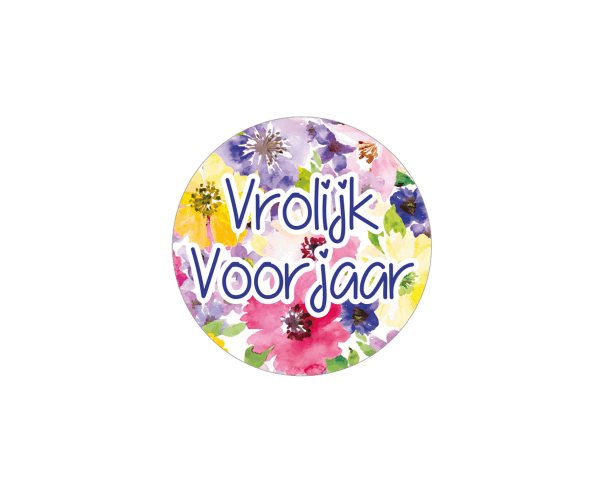 Etiket Ø40mm Vrolijk Voorjaar