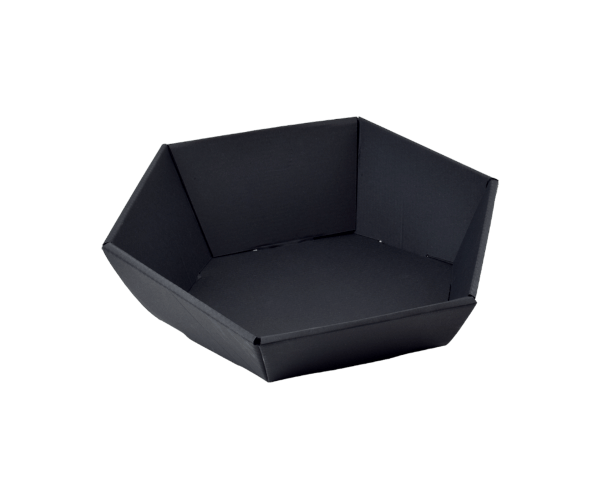 Luxe Geschenkbak 30 cm  Zeskantig Zwart plano