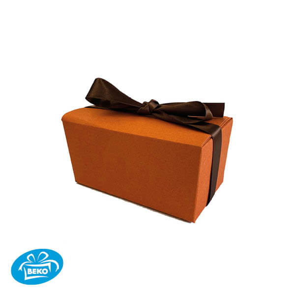 Bonbondoos Natura Oranje 250gr. zonder bedrukking + Lint